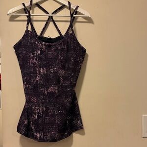 GAIAM Women's Purple Patterned Strappy Tank Top